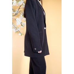 Blazer preto com botão prata