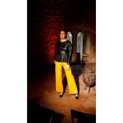 Calças em pele amarelo