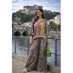 Calça palazzo animal