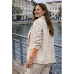 Blazer forrado mangas franzidas