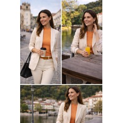 Blazer forrado mangas franzidas