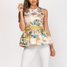 Top Jacquard flores