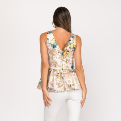 Top Jacquard flores